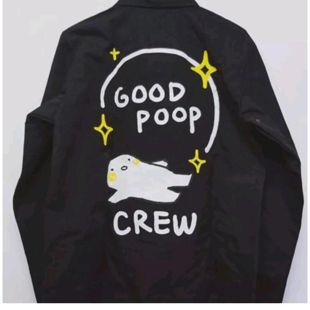 OHMONAH Men's Size M  Good poop crew nylon jacket Black #C